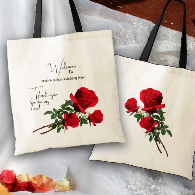 Bolso De Tela Bienvenidos al Hotel Red Roses Boda (Subido por el creador)