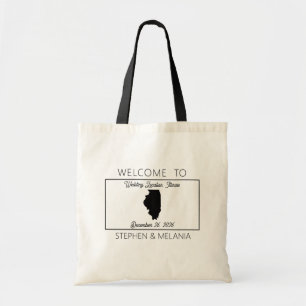 Bolso De Tela Bienvenidos al Illinois Boda
