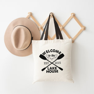 Bolso De Tela Bienvenidos al Lake House Gales de canoas rustic