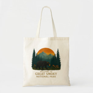 Bolso De Tela Bienvenidos al parque Embroidery Great Smoky Mount