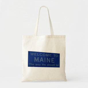 Bolso De Tela Bienvenidos al Rótulo Maine