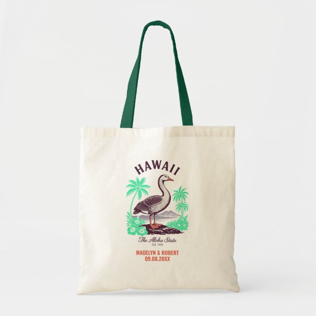 Bolso De Tela Bienvenidos Boda de Hawái, dama de honor, invitado (Frente)