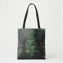 Bolso De Tela Bienvenidos Bodas de Palm Tropical