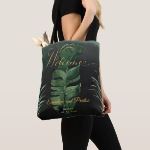 Bolso De Tela Bienvenidos Bodas de Palm Tropical