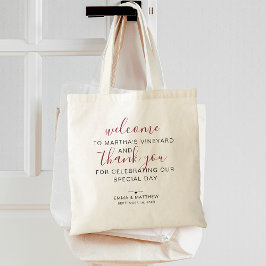 Bolso De Tela Bienvenidos, Gracias por su Destino de Boda
