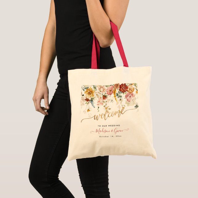 Bolso De Tela Bienvenidos PixDezines H2 Naranja Fall Garden (Anverso (producto))