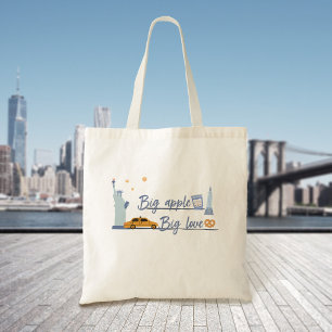Bolso De Tela Big Apple, Big Love Modern New York City Icons