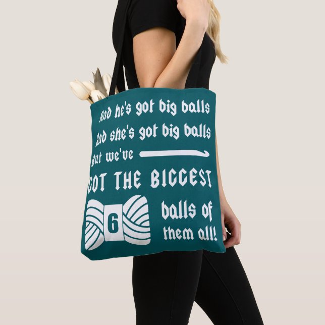 Bolso De Tela Big Balls of Yarn ・ Crochet Crafts {Dark} (Detalle)