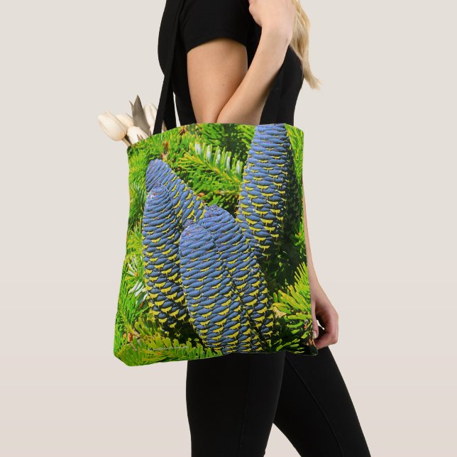 Bolso De Tela Big Blue Coreano Fir Cones (Detalle)
