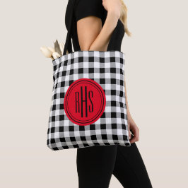 Bolso De Tela Big Monogram on Buffalo Check Shoulder Tote Bag