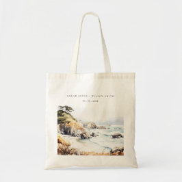 Bolso De Tela Big Sur, California Watercolor Landscape Wedding