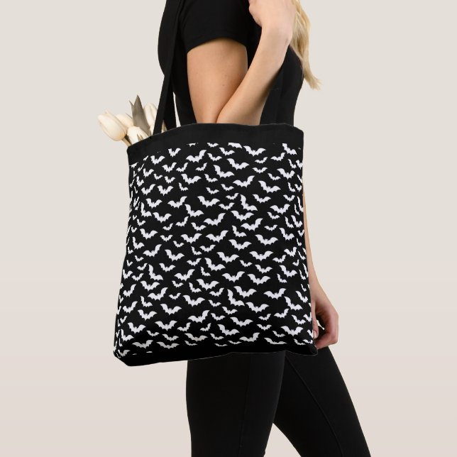 Bolso De Tela Big White Bats Shoulder Tote Bag (Detalle)