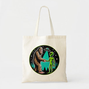 Bolso De Tela Bigfoot Alien Alliance - Funny Scifi Cryptid