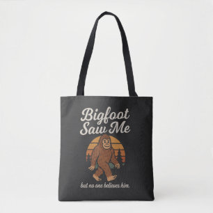 Bolso De Tela Bigfoot Divertido "Me Vio Pero Nadie Le Cree"
