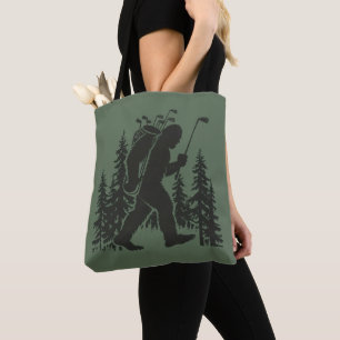 Bolso De Tela Bigfoot Golfista Árbol Divertido Sasquatch Jugando