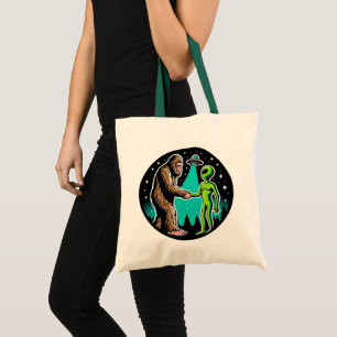 Bolso De Tela Bigfoot Meets Alien