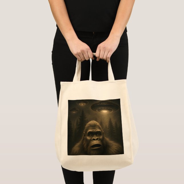 Bolso De Tela Bigfoot Sasquatch Alien UFO Funny (Anverso (producto))