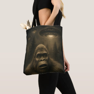 Bolso De Tela Bigfoot Sasquatch Alien UFO Funny