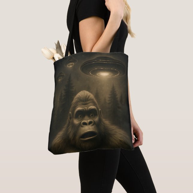 Bolso De Tela Bigfoot Sasquatch Alien UFO Funny (Detalle)