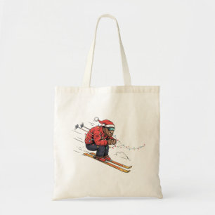 Bolso De Tela Bigfoot Sasquatch Esquiando Navidad Hielo Esquí
