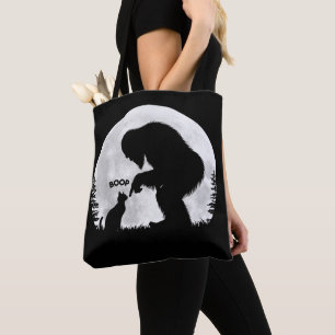 Bolso De Tela Bigfoot y Cat Boop bajo la Luna