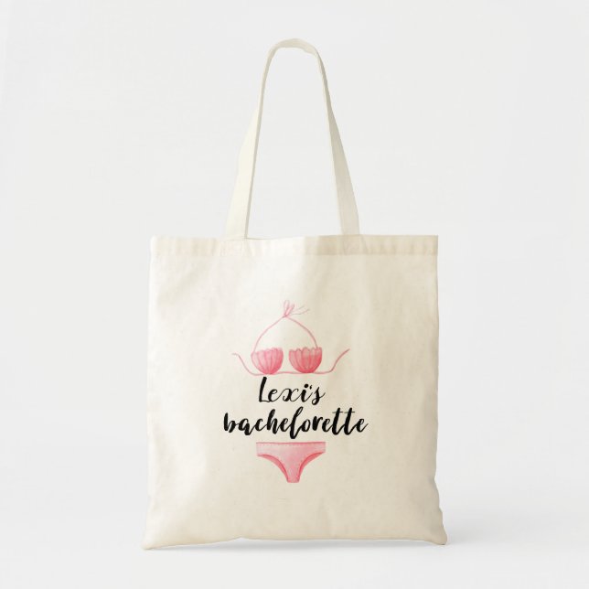 Bolso De Tela Bikini Bachelorette personalizado (Frente)