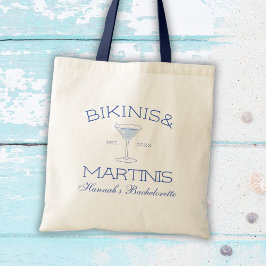 Bolso De Tela Bikinis y Martinis Beach Bachelorette Favor