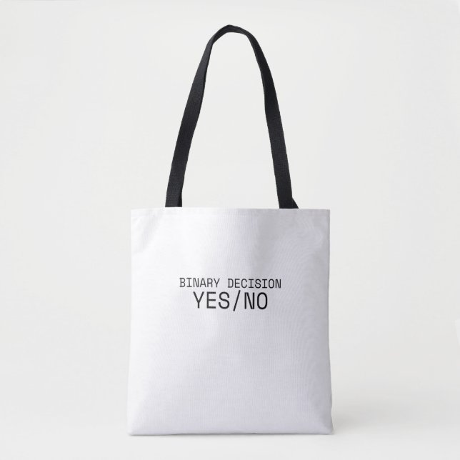 Bolso De Tela Binary Decision Yes No Minimalist Canvas (Anverso)