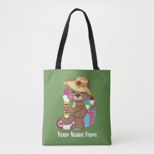 Bolso De Tela Bingo Bear agregar nombre tote de juego