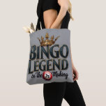 Bolso De Tela Bingo Legend Crowned in Gold Retro Typography<br><div class="desc">Celebrate your love for bingo with this bold and regal design featuring the phrase "Bingo Legend in the Making" in striking retro typography, topped with an ornate golden crown. The deep, rich hues and vintage aesthetic give this artwork a timeless appeal, perfect for those who enjoy the thrill of the...</div>