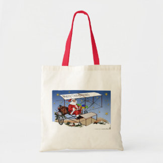 Bolso De Tela Biplano fresco Papá Noel del vintage