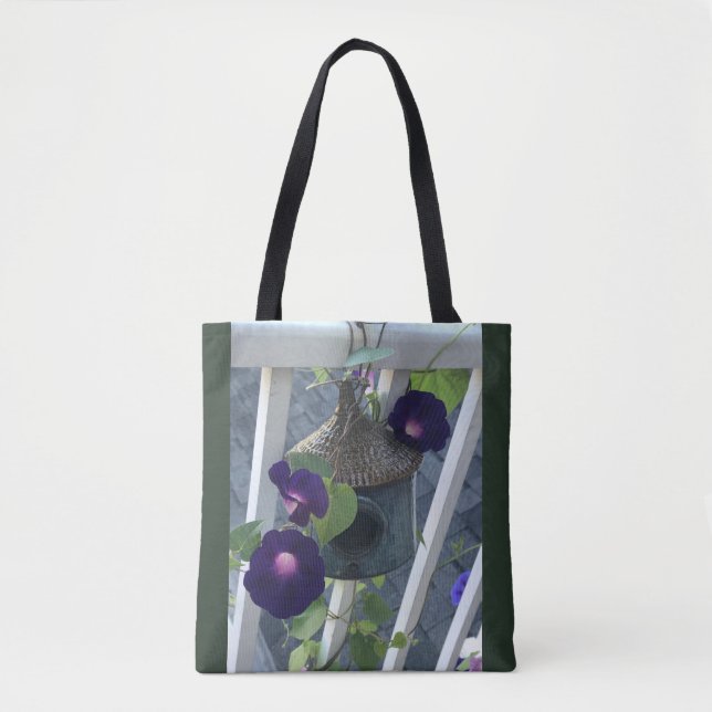 Bolso De Tela Bird House With Morning Glories (Anverso)