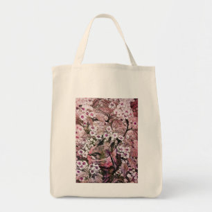 Bolso De Tela BIRD NEST, blanco violeta negro
