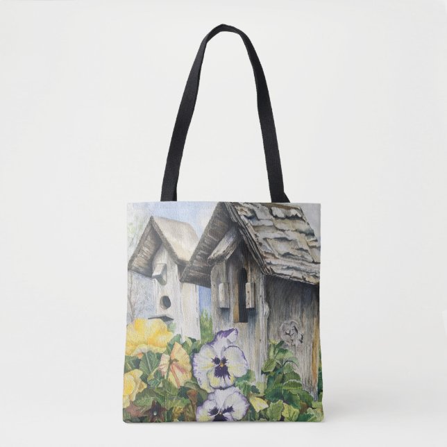 Bolso De Tela Birdhouse del jardín (Anverso)