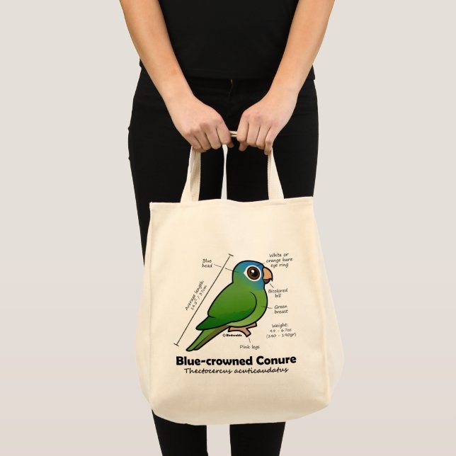 Bolso De Tela Birdorable Blue-Croned Conure Statistics (Anverso (producto))