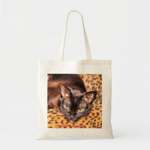 Bolso De Tela Birmano en cama del gato de leopardo
