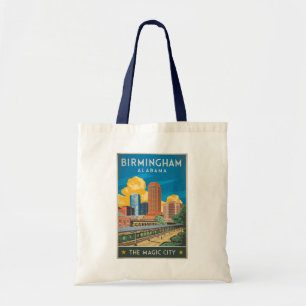 Bolso De Tela Birmingham Alabama Viajes Arte Vintage