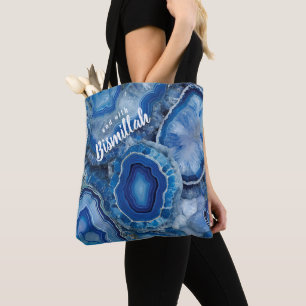 Bolso De Tela Bismillah Alhamdullilah Ágata Azul