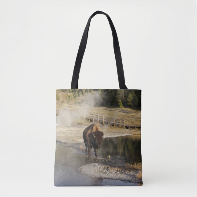 Bolso De Tela Bison Yellowstone | Fotografía de vida silvestre (Anverso)