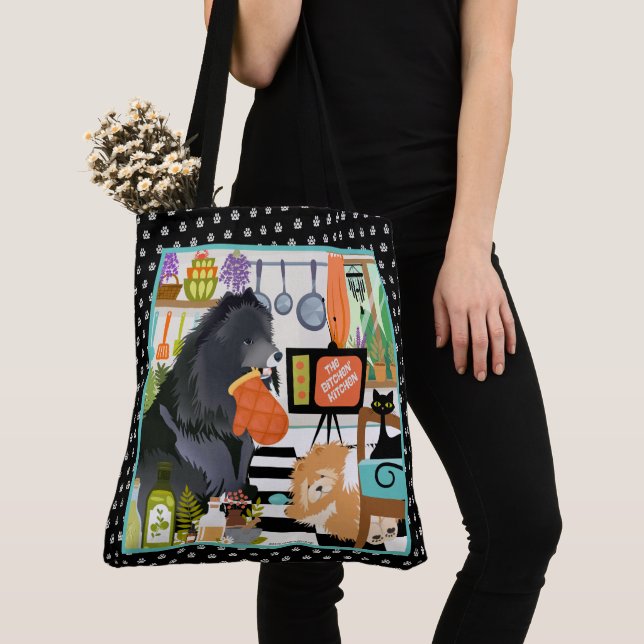 Bolso De Tela BITCHEN KITCHEN cute dog cooking (Detalle)