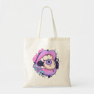 Bolso De Tela Bite Me Pink Halloween Litros