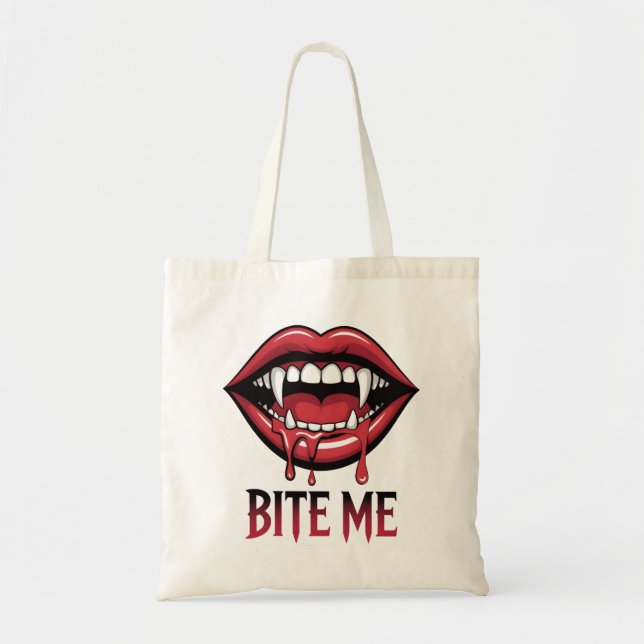 Bolso De Tela Bite Me Vampire Mouth (Frente)