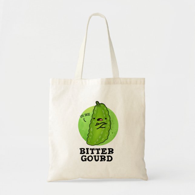 Bolso De Tela Bitter Gourd Funny Veggie Pun (Frente)