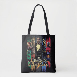 Bolso De Tela Black Adam Characters In Stripes Graphic