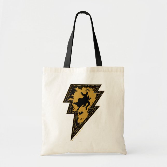 Bolso De Tela Black Adam Distressed Lightning Bolt Graphic (Frente)