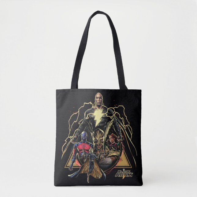 Bolso De Tela Black Adam Triangular Group Graphic (Anverso)