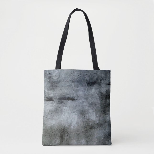 Bolso De Tela Black and Gray Watercolor Abstract (Anverso)
