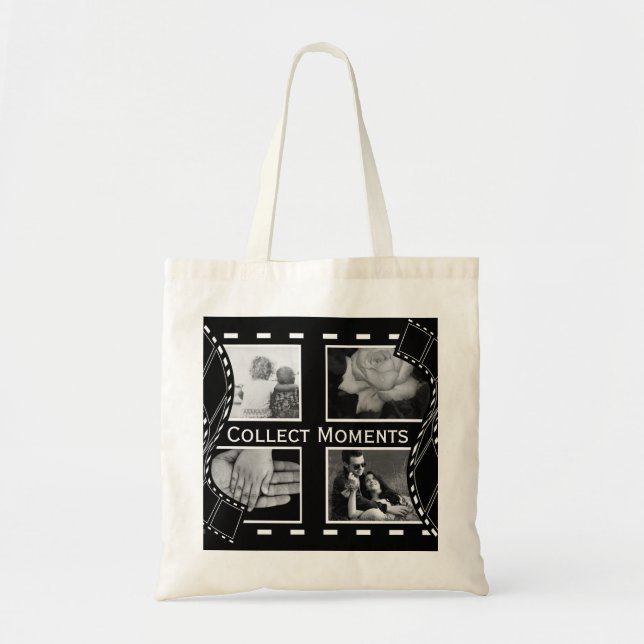Bolso De Tela Black and White Film Reel Custom Photo (Frente)