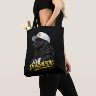 Bolso De Tela Black Anime Dog Streetwear Art | I'm Realistic