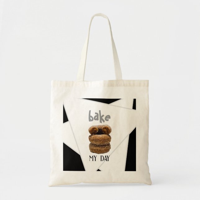 Bolso De Tela Black Bake My Day (Frente)